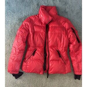 SAM. New York Freestyle Womens Down Puffer Shiny Nylon  Jacket Coat Red Medium